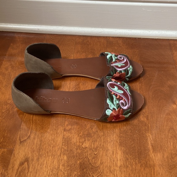Hibou- Multi Coloured Floral stitching sandal/flats - Picture 3 of 7